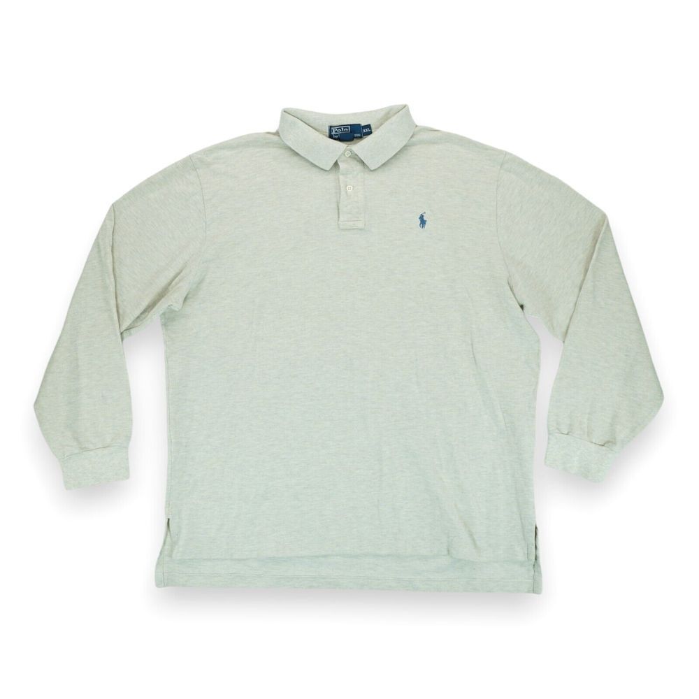 Vintage 90's Polo Ralph Lauren Long Sleeve Polo Shirt Men's‎ Size 2XL Ivory